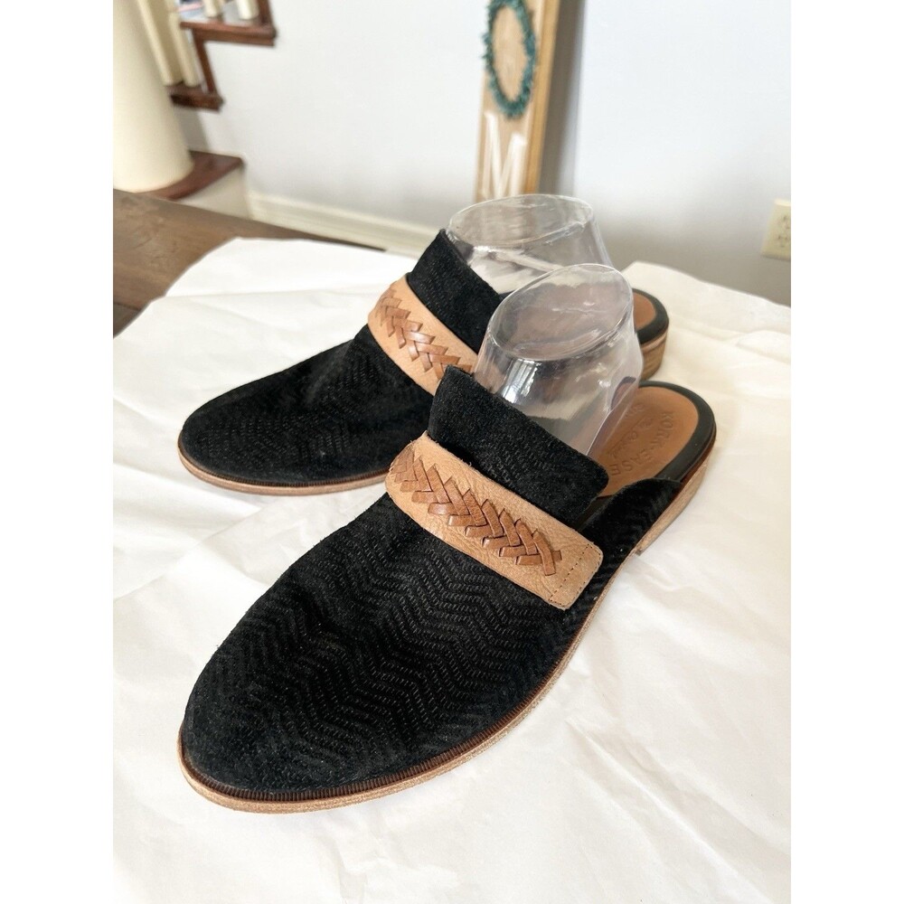 Kork Ease Mules Clogs Shoes Mabie Black Tan Slip-on Comfort Shoes Leather 11 42